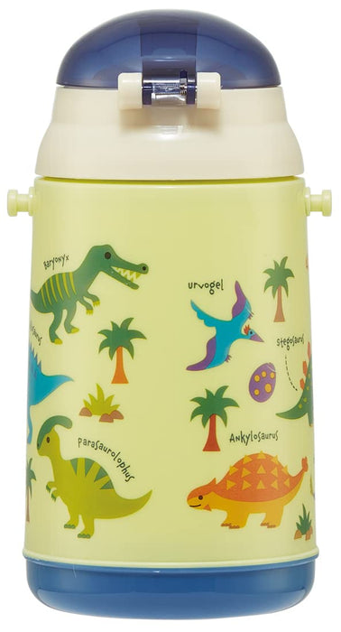 Skater 400ml Dinosaur Picture Water Bottle with Straw Push-to-Open Type SSH4C-A