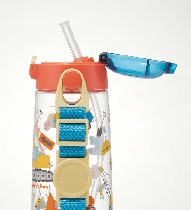 Skater Kids Clear Water Bottle with Straw Functional As Car 480ml- Pdsh5-A