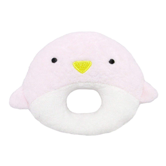 Peluche Pingouin Rose Souple Sanei Boeki 12 cm - Hochet Animal pour Bébé