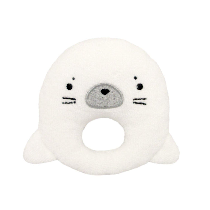 Sanei Boeki Soft Seal Animal Rattle Plush Toy 10Cm