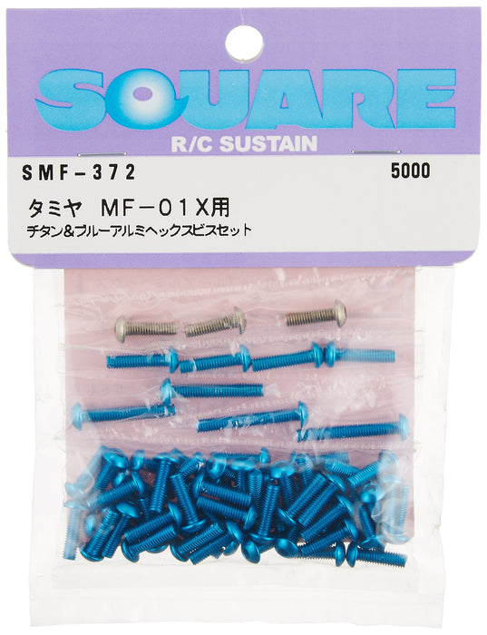 Jeu de vis hexagonales carrées en aluminium bleu titane Tamiya pour MF-01X SMF-372