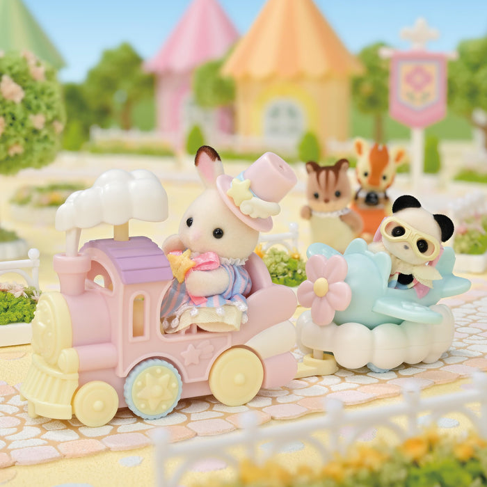 Epoch Sylvanian Families Vergnügungspark Zug- und Flugzeug-Set für Kinder ab 3 Jahren