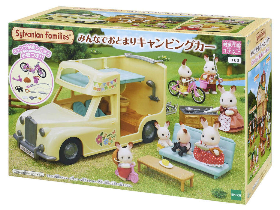 Epoch Sylvanian Families Overnight Camper, Spielzeug-Puppenhausfahrzeug für Kinder ab 3 Jahren