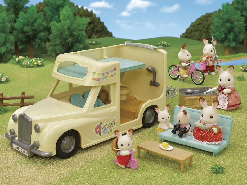 Epoch Sylvanian Families Overnight Camper Toy Dollhouse Vehicle for Ages 3+