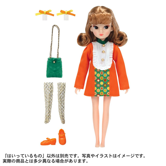 Takara Tomy 100. Jubiläums-Retro-Licca-Chan-Puppe mit orangefarbenen Lippen, für Kinder ab 3 Jahren