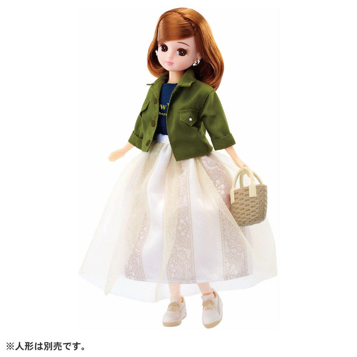 Takara Tomy Licca-Chan Seaside Khaki Dress LW-19 Toy for Ages 3+