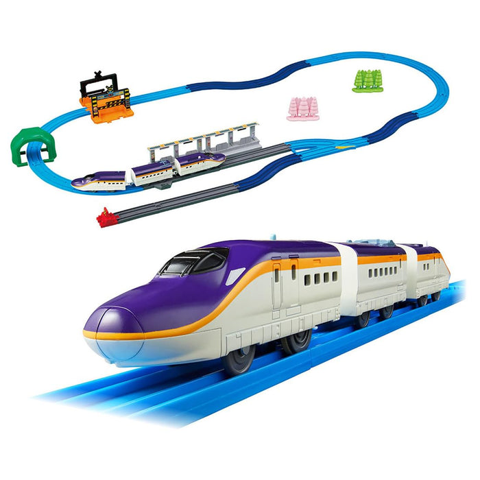 Coffret de train Takara Tomy Plarail E8 Series Tsubasa &amp; Tomica avec rails bonus