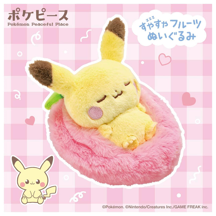 Takara Tomy Pokemon Sleeping Pikachu Plush Toy - Pokepeace Fruit Edition