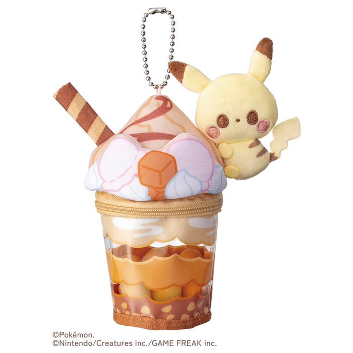 Takara Tomy Pokemon Pikachu Caramel Parfait Plush Charm Toy Collectible