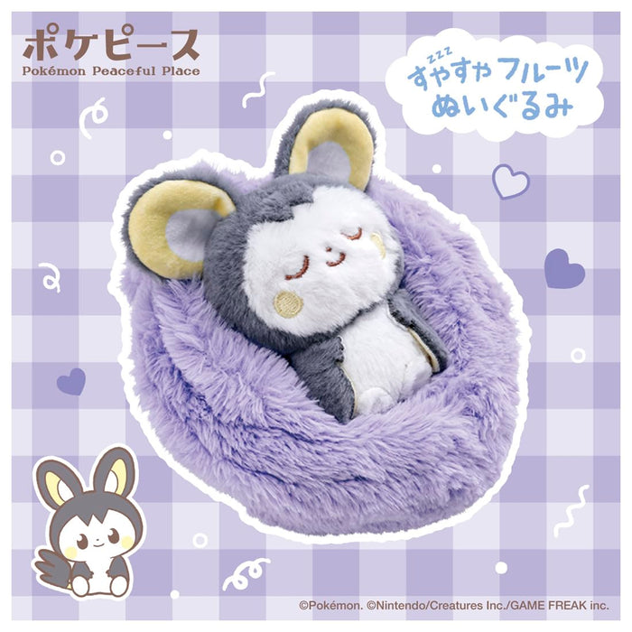 Takara Tomy Pokemon Emolga Pokepiece Sleeping Fruit Plush Toy