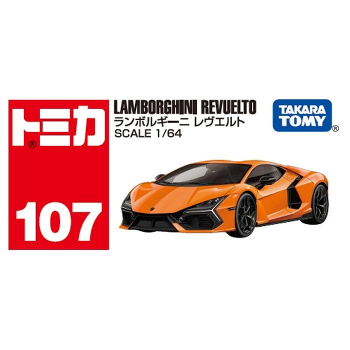 Takara Tomy Tomica No. 107 Lamborghini Revuelto Miniature Car Toy for Ages 3+