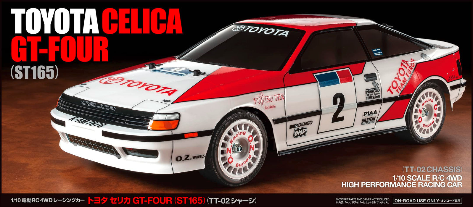 Tamiya 1/10 RC Toyota Celica GT-Four ST165 TT-02 Chassis Elektroauto