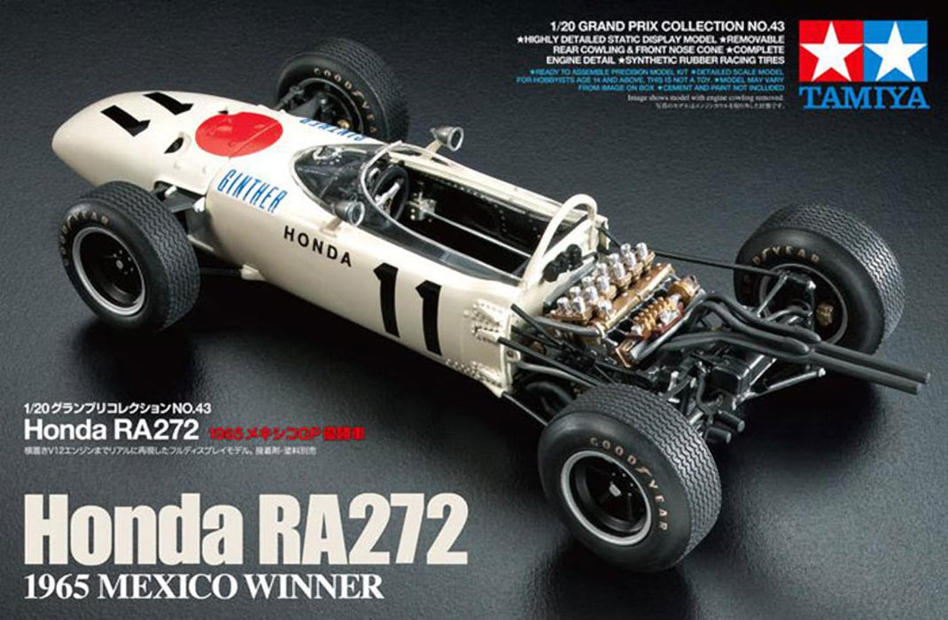 Maquette en plastique Tamiya Honda Ra272 1965 vainqueur du GP du Mexique 1/20 20043