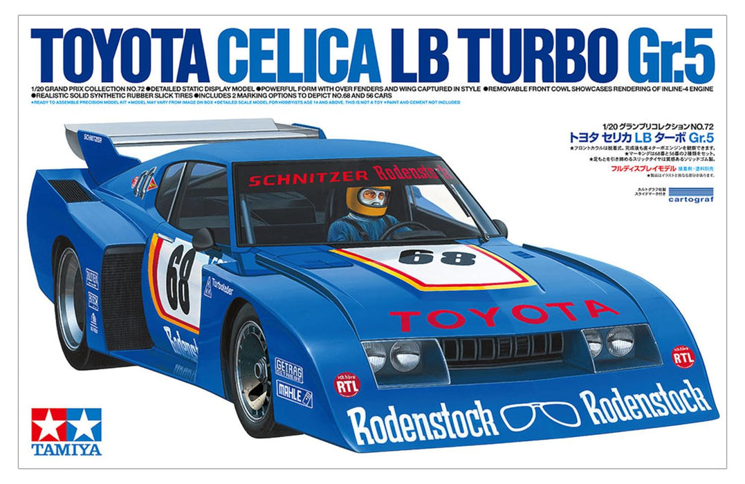 Tamiya 1/20 Grand Prix Toyota Celica LB Turbo Gr.5 Plastic Model 20072