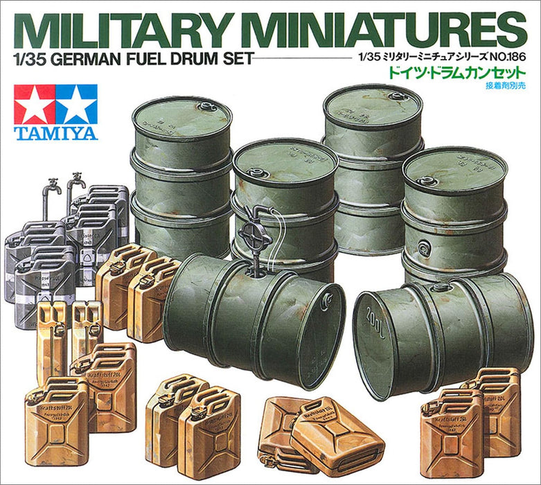 Tamiya 1/35 Coffret de bidons de l'armée allemande Modèle en plastique - Série de miniatures militaires