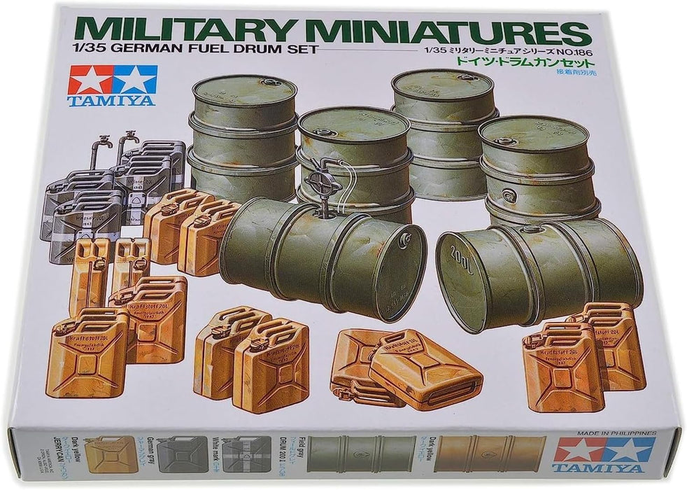 Tamiya 1/35 Coffret de bidons de l'armée allemande Modèle en plastique - Série de miniatures militaires