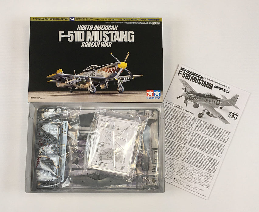 Tamiya 1/72 US Army F-51D Mustang Model Korean War 60754