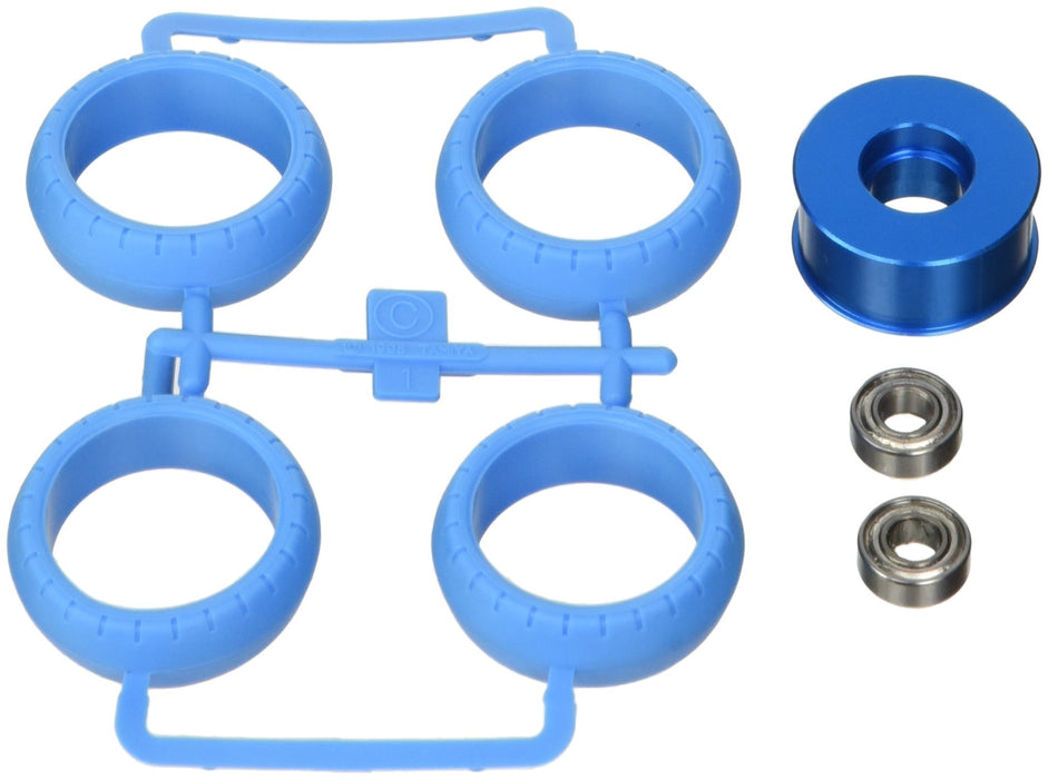 Tamiya Aluminium Wheelie Roller Set Blau 54473 Hochleistungs-Upgrade