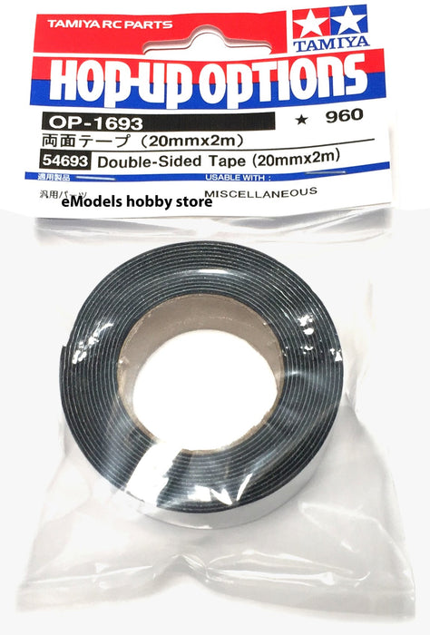 Tamiya Double-Sided Tape 20mm x 2m Hop-Up Options No.1693 54693