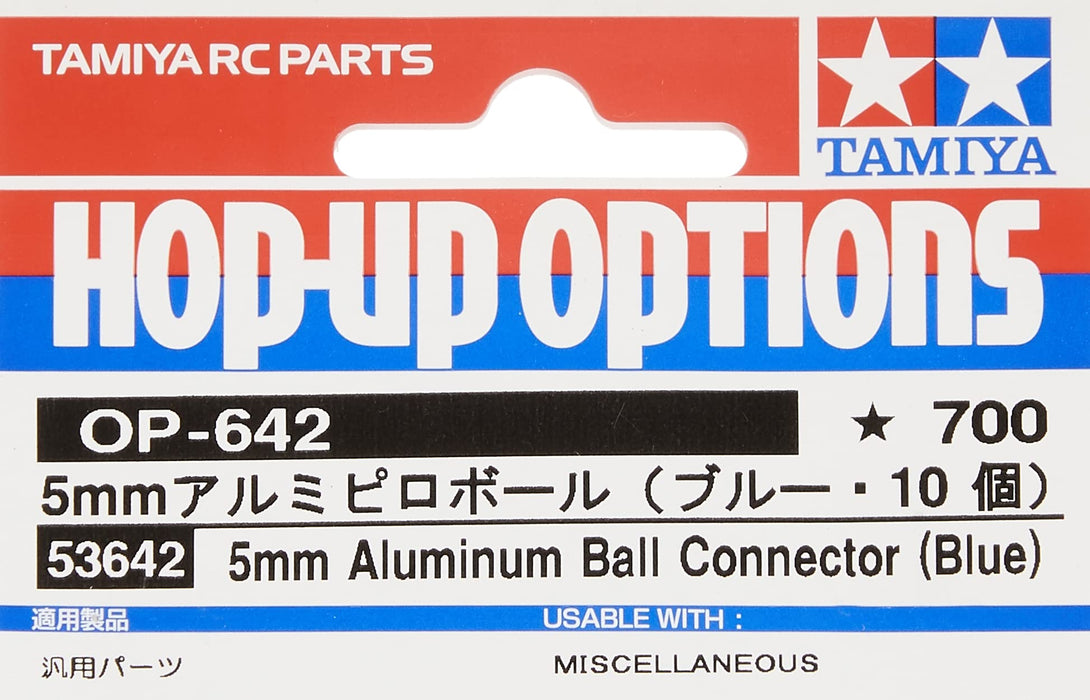 Tamiya Hop-Up 53642 5 mm Aluminium Pillow Ball Bleu 10 pièces