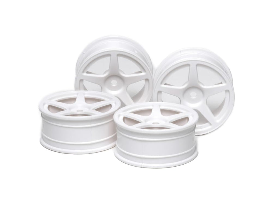 Tamiya Hop-Up Options Medium Narrow 5 Spoke Wheels White