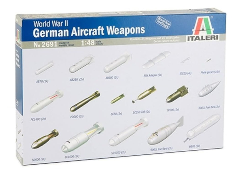 Tamiya Italeri 1/48 WWII Deutsches Flugzeugwaffenset Modell 2691