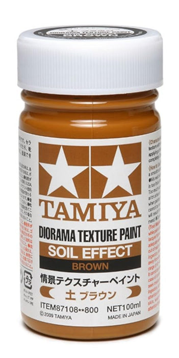 Peinture texturée pour diorama Tamiya 100 ml, marron terreux - Série de matériaux de maquillage 108