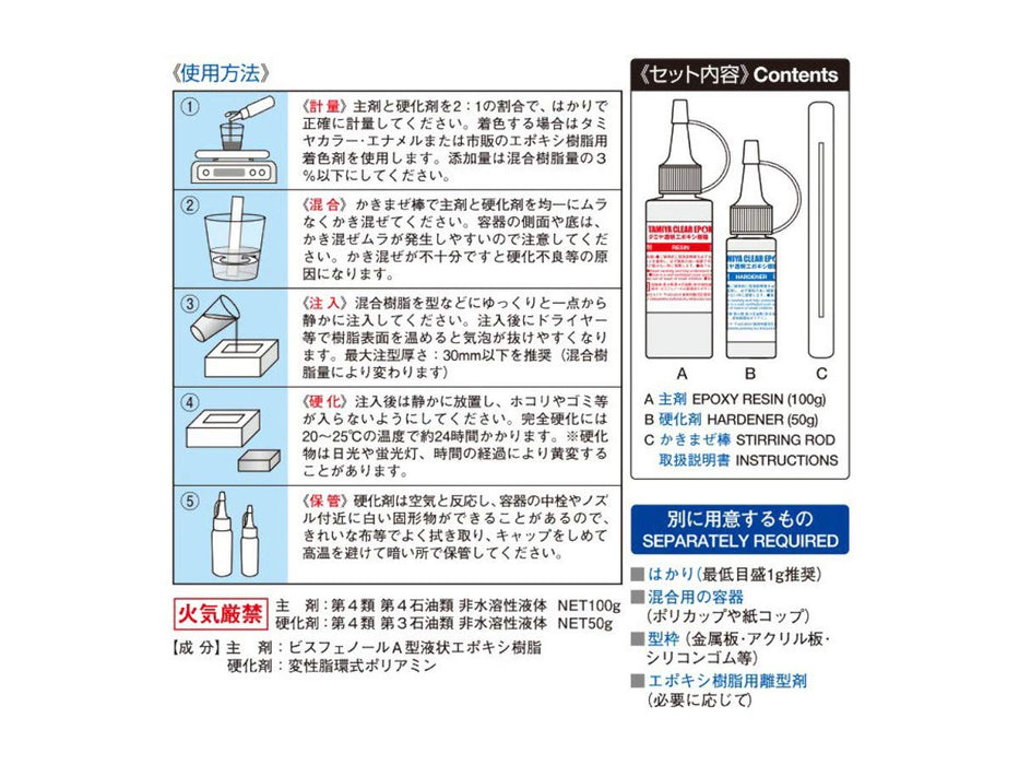 Résine époxy transparente Tamiya 150G - Matériau de maquillage de qualité supérieure Série 136