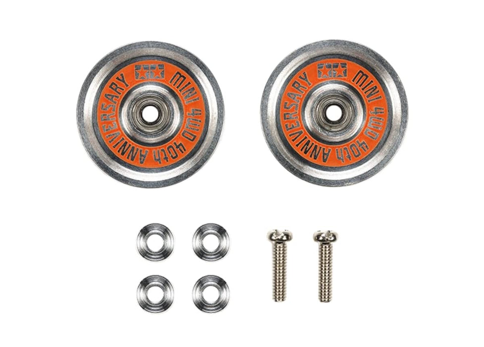 Jeu de rouleaux de roulement en aluminium 19 mm pour mini 4 roues motrices Tamiya 40e anniversaire 95643