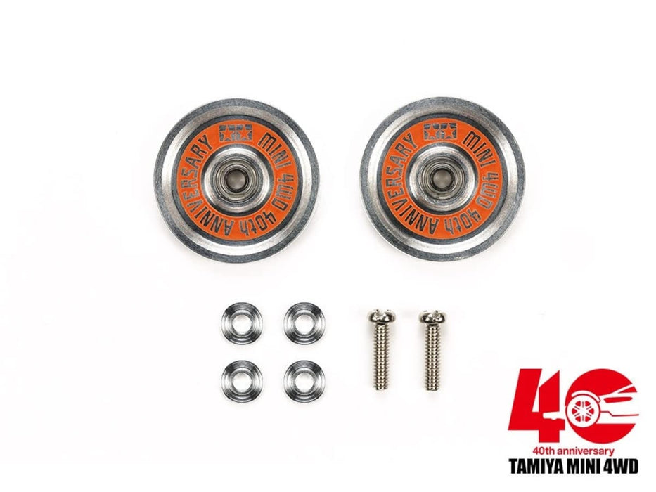 Jeu de rouleaux de roulement en aluminium 19 mm pour mini 4 roues motrices Tamiya 40e anniversaire 95643