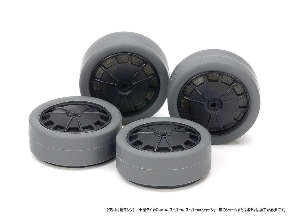 Tamiya Mini 4WD 26mm Gray Tires and Carbon Wheels Upgrade Kit