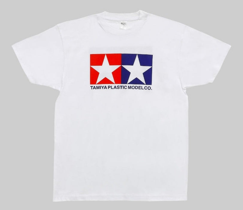 Tamiya White Cotton T-Shirt (L) - High-Quality Tamiya Original Goods