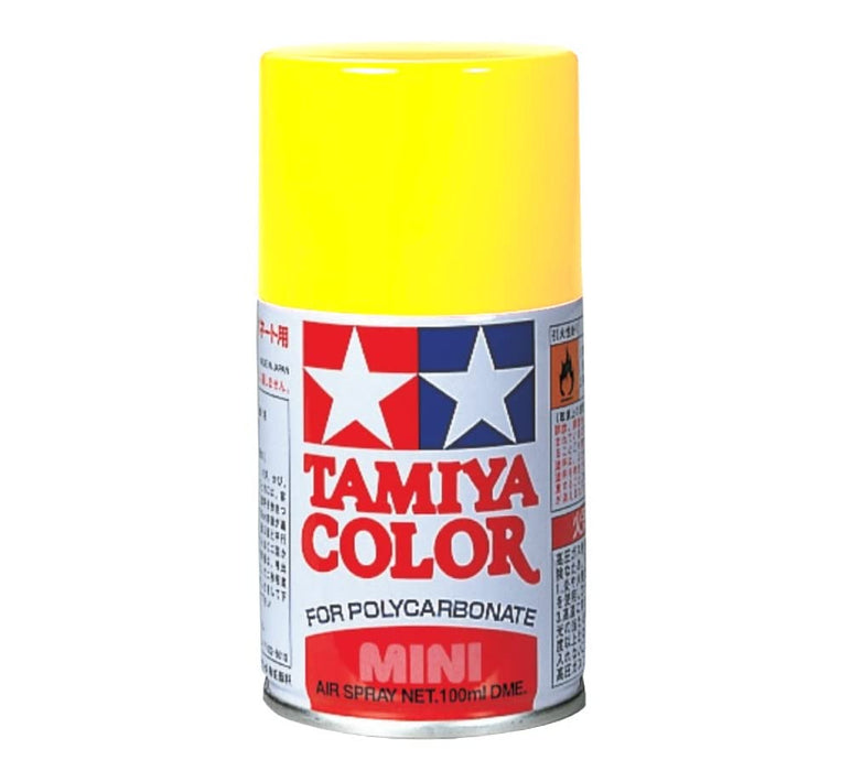 Peinture en aérosol pour maquette Tamiya Polycarbonate PS-6 Jaune 86006