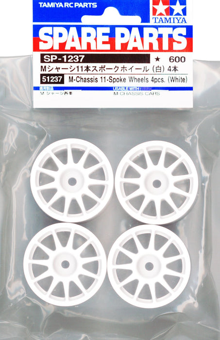 Roues à 11 rayons Tamiya M-Chassis Blanc 4 pièces Pièces de rechange R/C Sp-1237