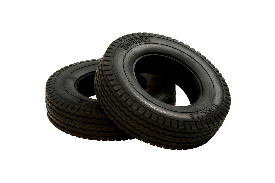 Tamiya RC Trailer Truck Tires (Hard) 22mm Wide - Set of 2