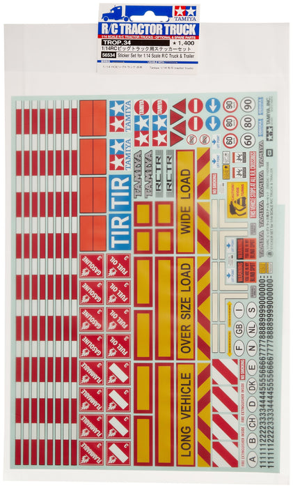 Tamiya 1/14 RC Big Truck Sticker Set 56534 - Pièces de rechange et options