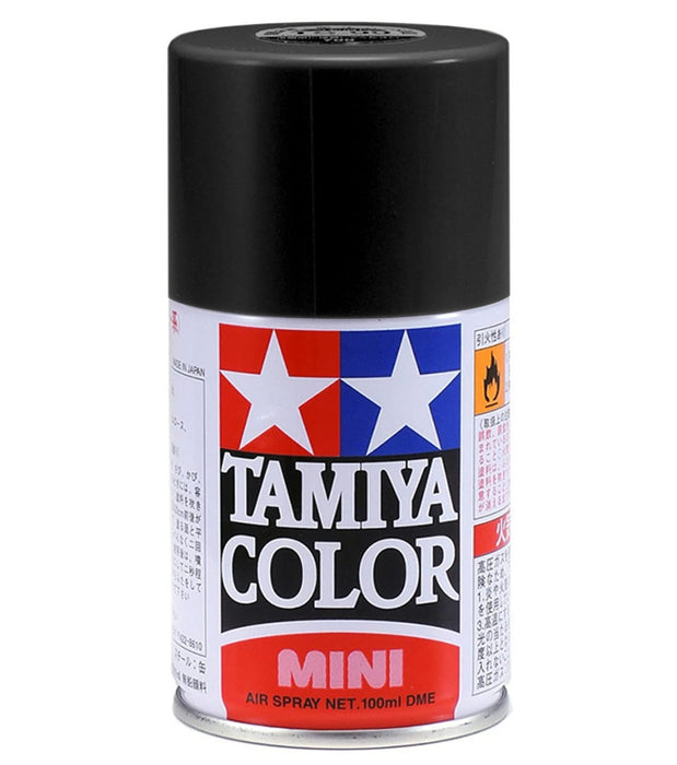 Bombe de peinture noire mate Tamiya Ts-6 100 ml - Peinture pour modèle réduit 85006