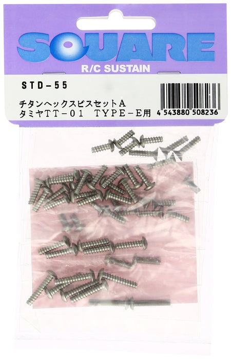 Tamiya Square Titanium Hex Screw Set A for TT01 Type-E Standard Screw Set