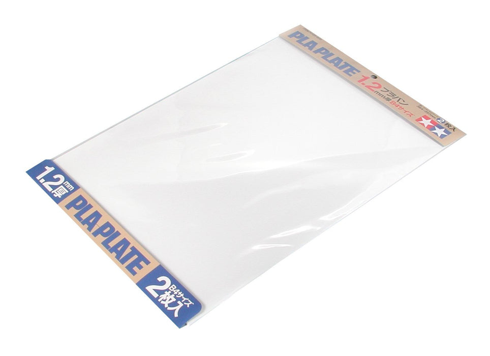 Tamiya Fun Craft Series White Plastic Sheet 1.2mm Thick B4 Size - 2 Sheets