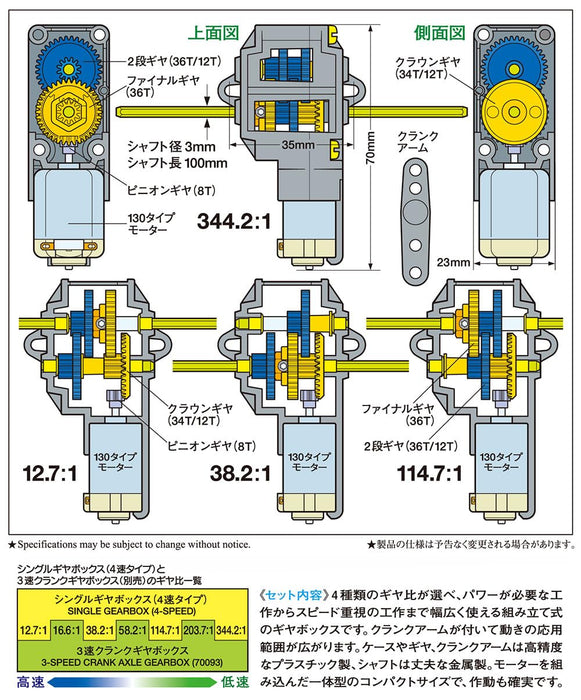 Tamiya Fun Craft Series No.167 Single Gear Box 4-Speed Type 70167