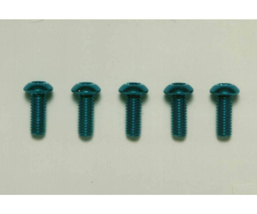 Tamiya Hop-Up Options Vis à tête bombée bleue 3x8 mm 5 pièces - Qualité Tamiya