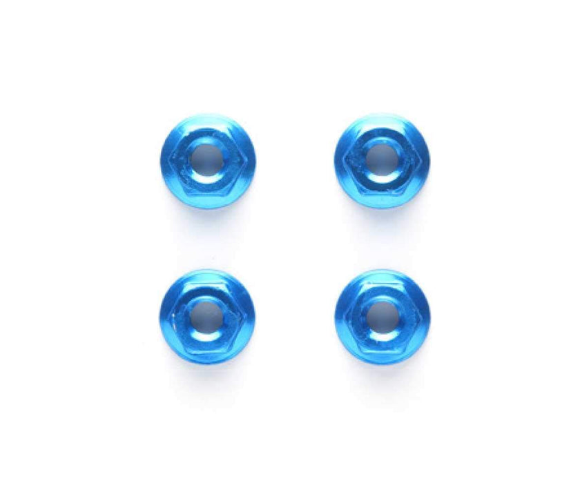 Lot de 4 écrous de roue en aluminium bleus Tamiya série TRF 4 mm (42143)