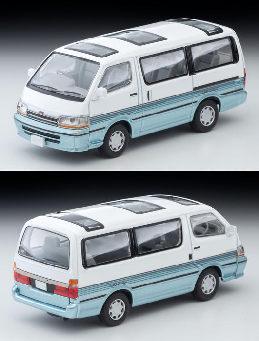 Tomytec 1/64 Toyota Hiace Wagon 1990 Model - White/Light Blue | Limited Vintage