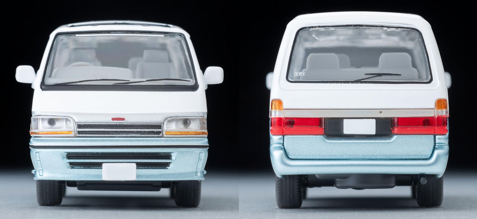 Tomytec 1/64 Toyota Hiace Wagon 1990 Modell - Weiß/Hellblau | Limitiertes Vintage