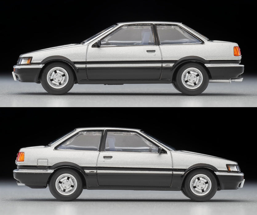 Tomytec Tomica Neo 1/64 Toyota Corolla Levin 2-Türer GT-Apex 1984 Silber/Schwarz