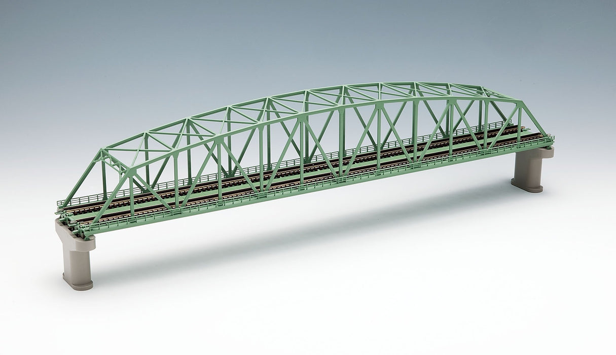 Tomytec Tomix Spur N, grüne zweigleisige Fachwerkbrücke mit Pfeilern – 3222