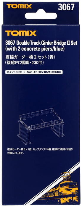 Tomytec Tomix Spur N Doppelgleisige Trägerbrücke, blaues Set mit Pfeilern