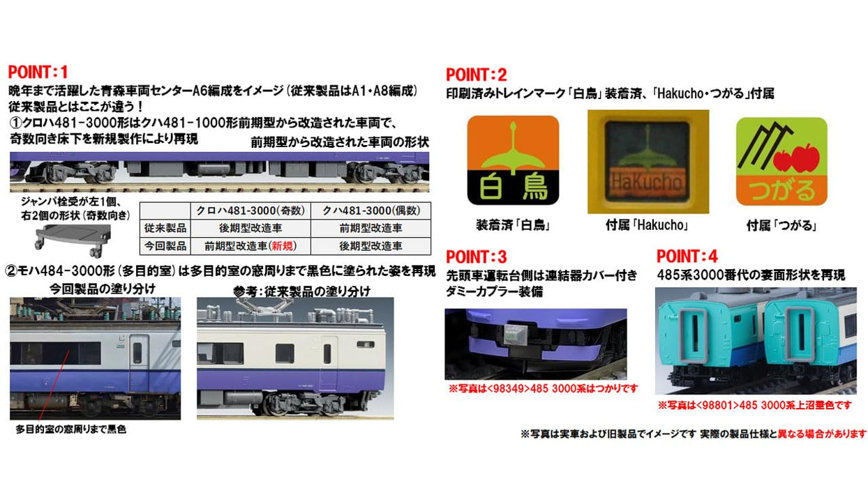 Tomytec Jr 485 3000 Series Swan Basic Set Railway Model Train 97603