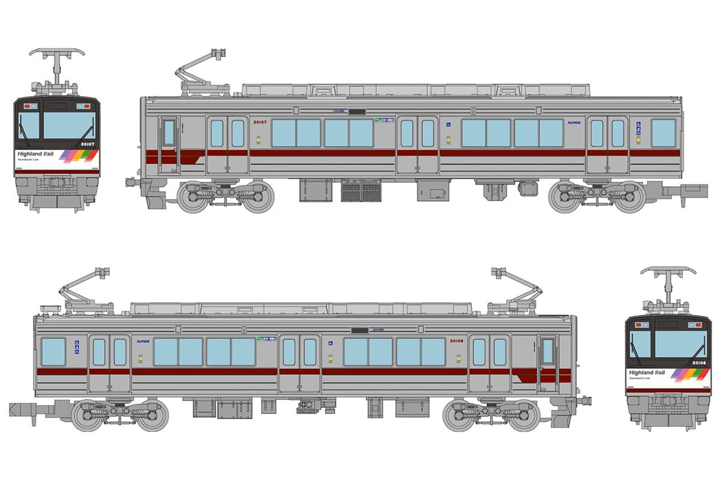 Tomytec Tetsukore Alpico Kamikochi Line 20100 Series Train 2-Car Set Diorama