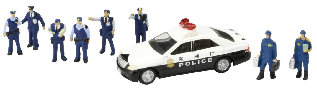 Fournitures de diorama pour voitures et officiers de police Tomytec Scenery 145